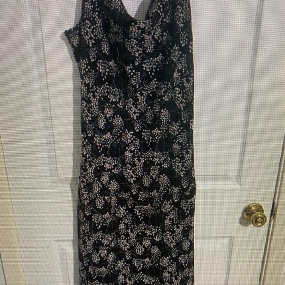 Elegant Black and White Floral Dress
